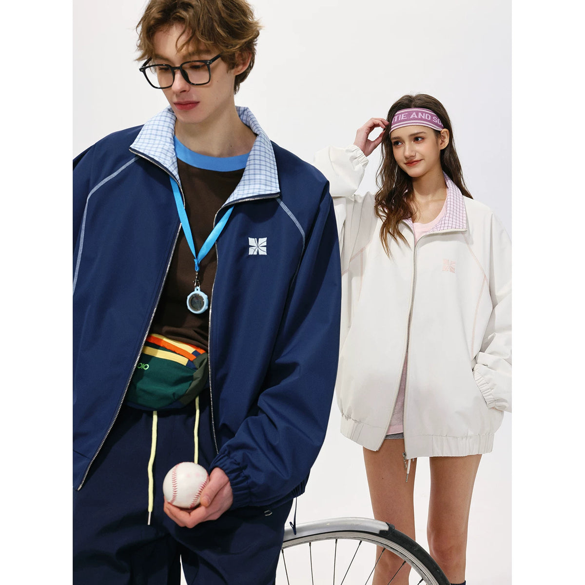 Hao Yiran's same MANYSTON American fashion brand lapel plaid jacket, spring loose casual cardigan jacket