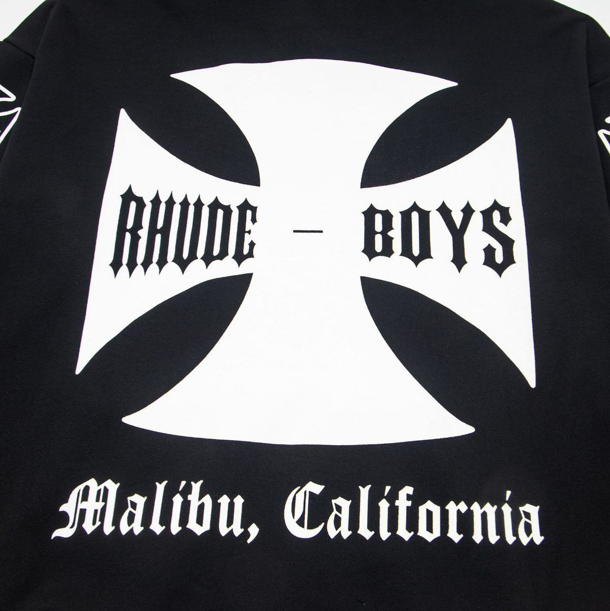 Cross border trendy brand RHUDE personalized pattern letter print heavyweight cotton casual comfortable and fashionable hooded sweatshirt