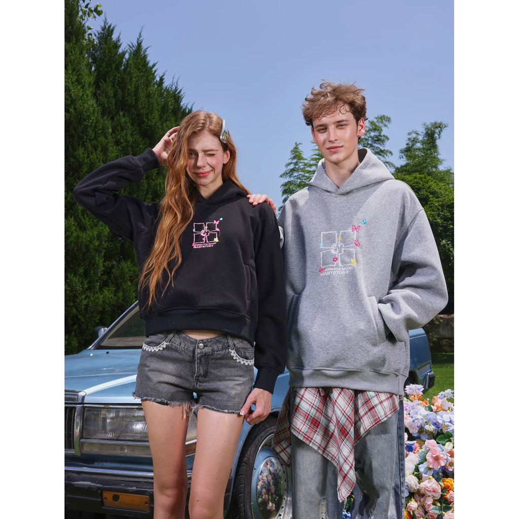 Qing Dynasty MANYSTON American Heavy duty Embroidered Hoodie Hoodie Men's Spring and Autumn Trendy Brand Hoodie Couple's Coat