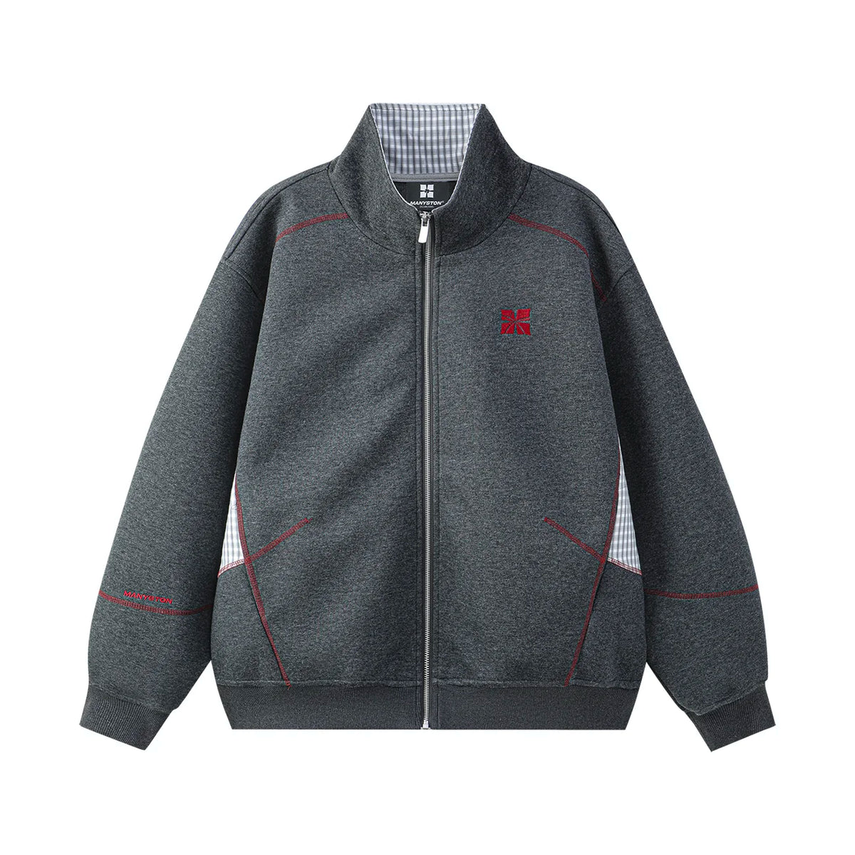 MANYSTON American fashion brand 420g heavyweight lapel cardigan sweatshirt men's style spring and autumn couple's top jacket