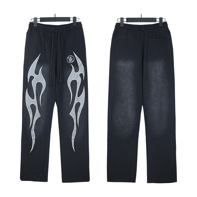 Cross border Fashion Hellstar Washed Retro Hip Hop American Street Printed Casual Cotton Pants Bathroom Pants