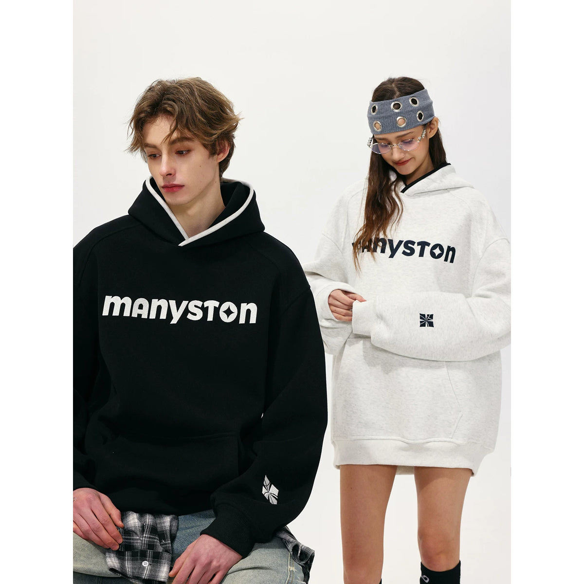 MANYSTON美式潮牌连帽卫衣男款青少年春秋季时尚宽松休闲百搭上衣