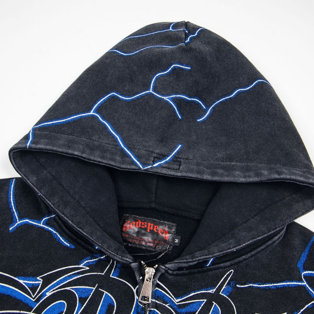 Cross border 25 year autumn/winter GodSpeed new print washed water vintage American street hip-hop hooded jacket sweatshirt