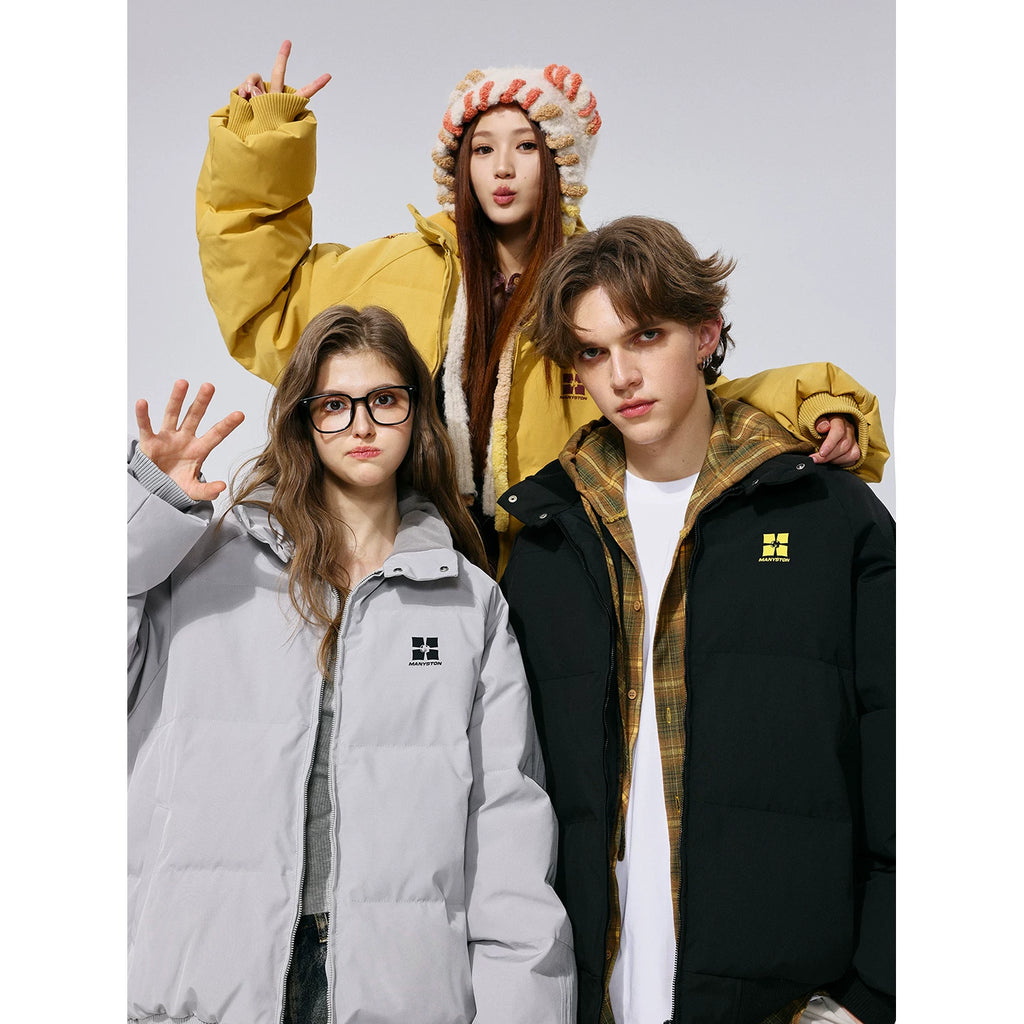 MANYSTON American Trendy Brand Stand up Cotton Jacket Men's Winter Youth Thick Cotton Jacket Couple's Casual Jacket