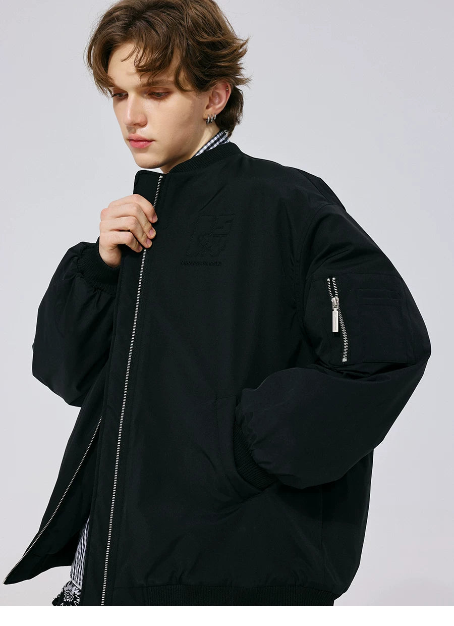 Star style MANYSTON American baseball collar waterproof cotton jacket men's winter trendy loose casual cotton jacket