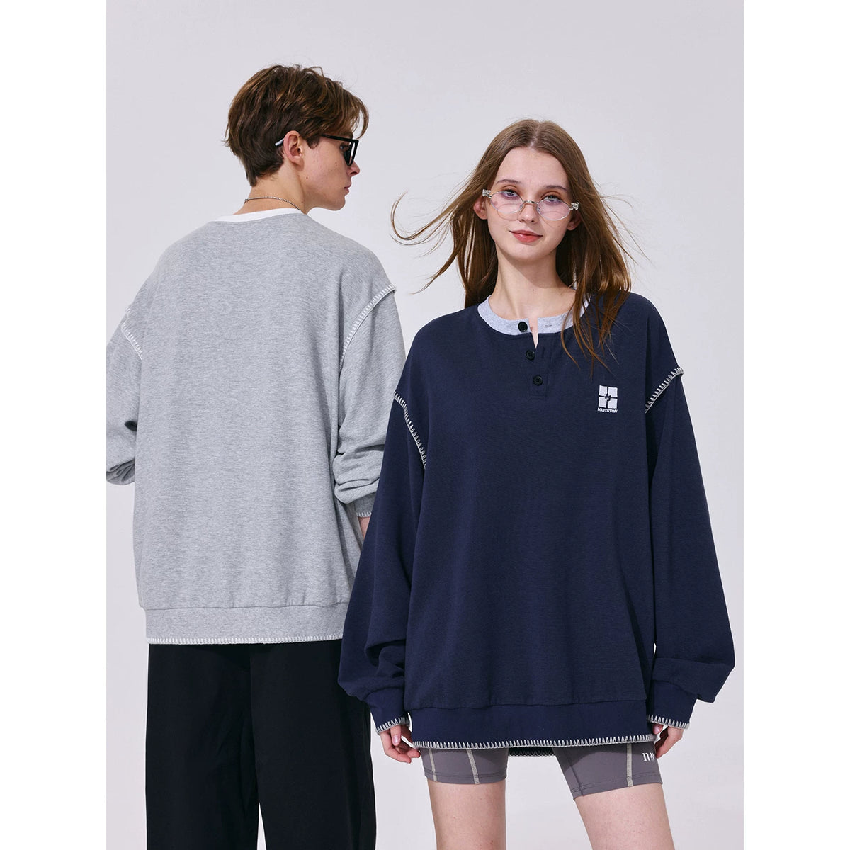 MANYSTON American High Street Youth Hoodie Men's Spring Trendy Brand Couple Interior Casual Long Sleeve T-shirt