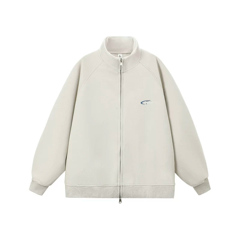 MANYSTON American High Street Zipper cardigan Sweatshirt Spring and Autumn Trendy Brand 400g Heavy duty Stand up Collar Men's Coat