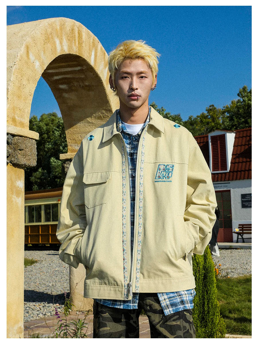 Manyston american high street youthcasualoutwearmen's spring autumfashionable brandcouppure cottonworkwearjacket