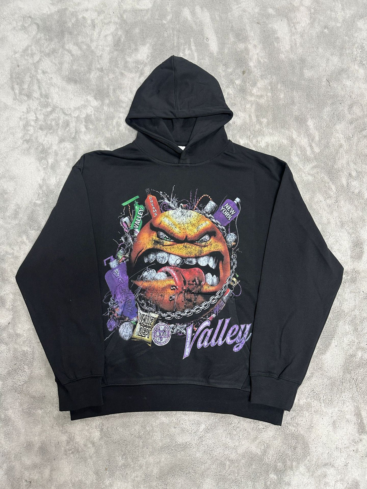 Cross border fashion VALE new retro hooded sweatshirt printed with American street hip-hop cotton versatile hooded sweatshirt