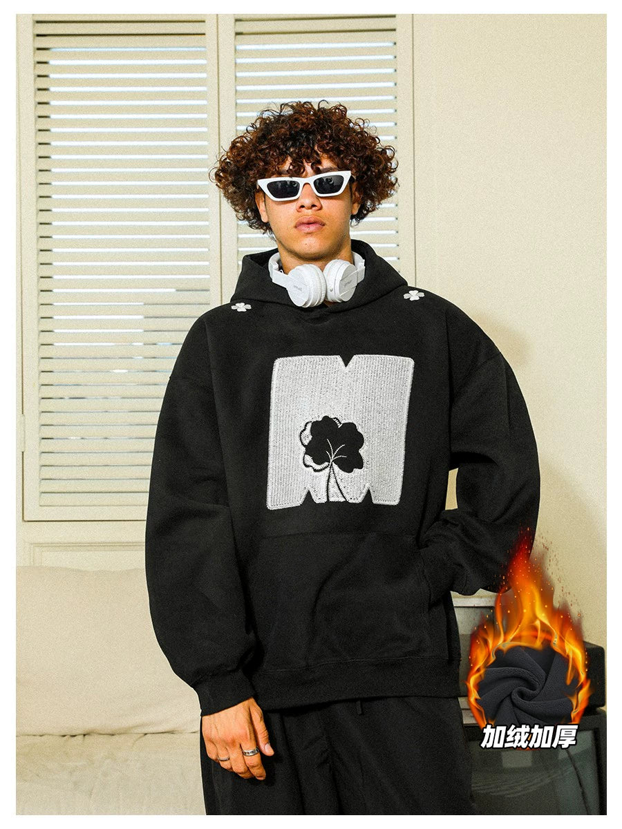 Jiang Yiyi's MANYSTON American High Street Couple's Hoodie Spring and Autumn Trendy Brand Black Hoodie for Men