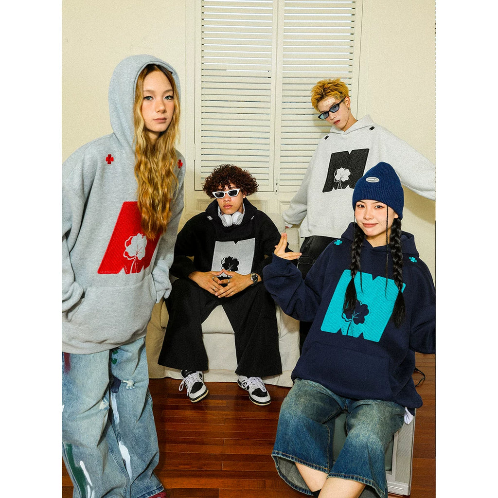 Jiang Yiyi's MANYSTON American High Street Couple's Hoodie Spring and Autumn Trendy Brand Black Hoodie for Men