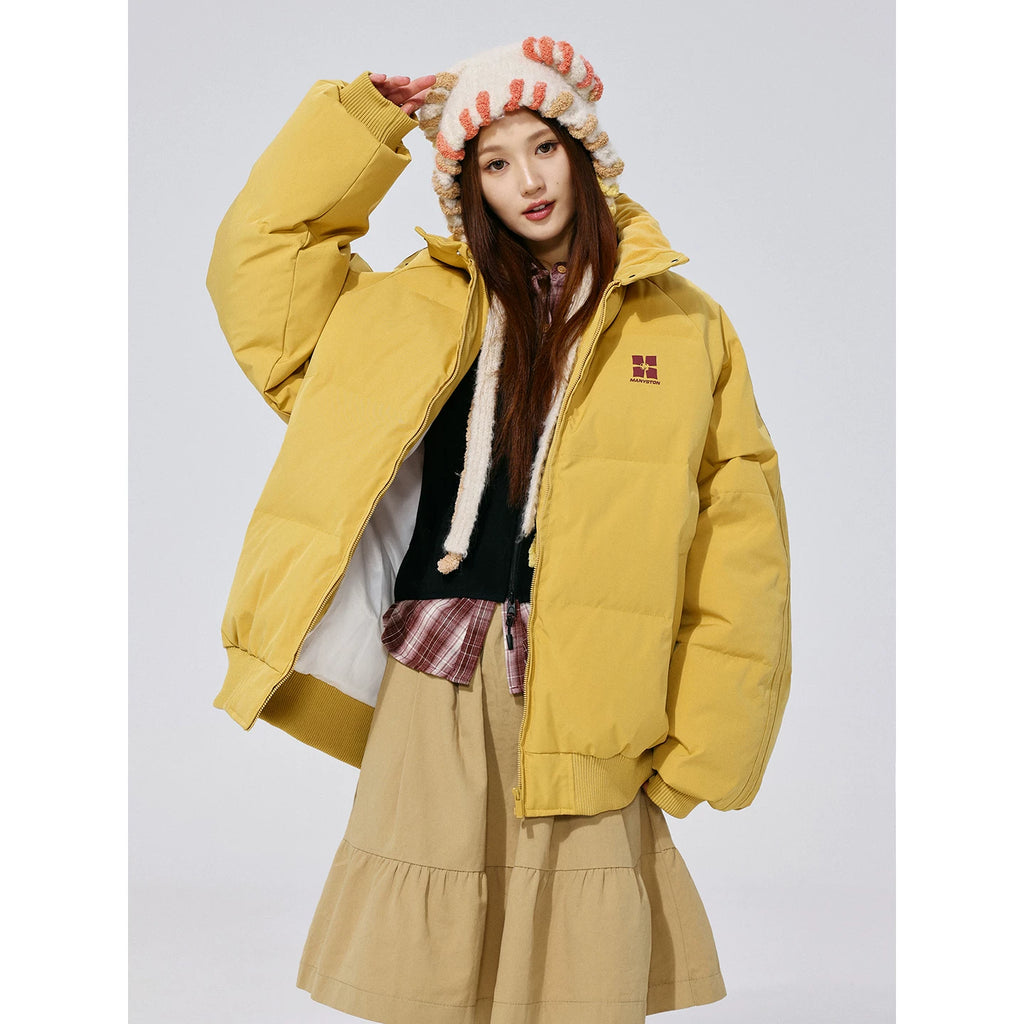 MANYSTON American Trendy Brand Stand up Cotton Jacket Men's Winter Youth Thick Cotton Jacket Couple's Casual Jacket