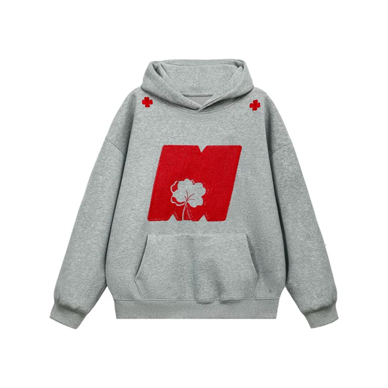 Jiang Yiyi's MANYSTON American High Street Couple's Hoodie Spring and Autumn Trendy Brand Black Hoodie for Men