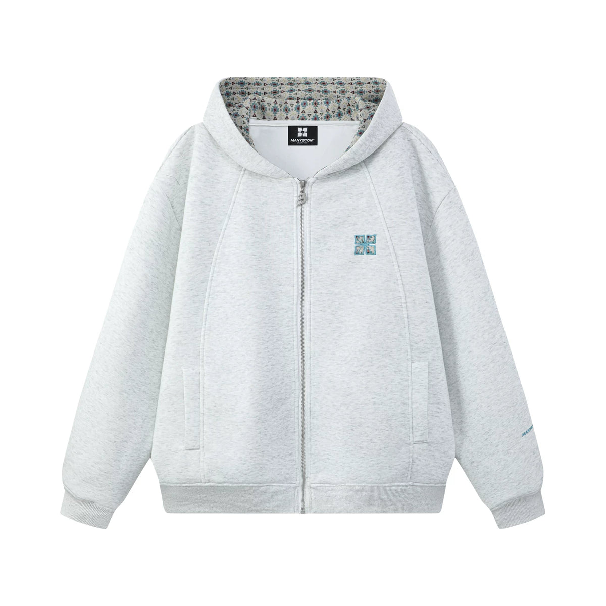 MANYSTON American embroidery hooded cardigan sweatshirt men's style spring and autumn couple style loose casual top jacket