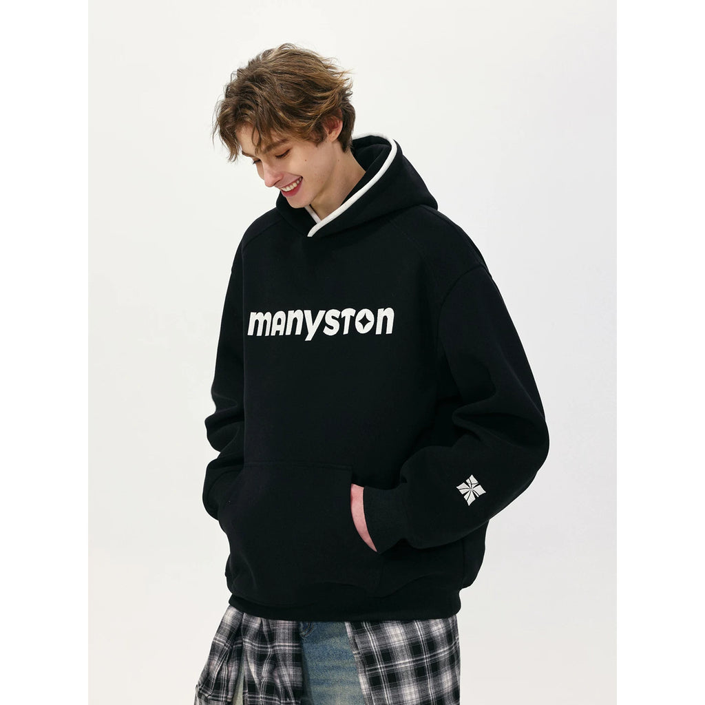 MANYSTON美式潮牌连帽卫衣男款青少年春秋季时尚宽松休闲百搭上衣