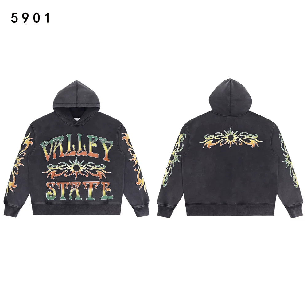 Vale Forever Valley letter logo print, trendy high street casual hooded sweatshirt pants set