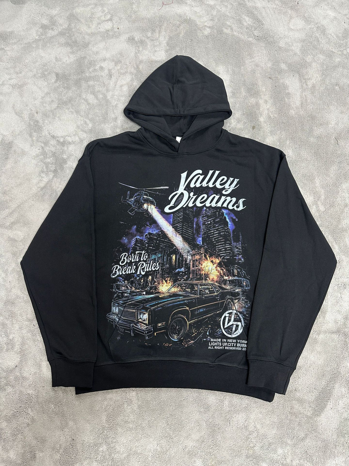 Cross border fashion VALE new retro hooded sweatshirt printed with American street hip-hop cotton versatile hooded sweatshirt