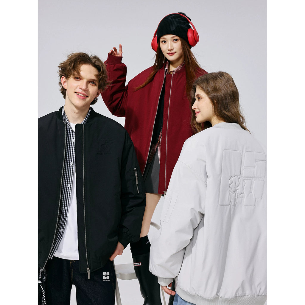 Star style MANYSTON American baseball collar waterproof cotton jacket men's winter trendy loose casual cotton jacket
