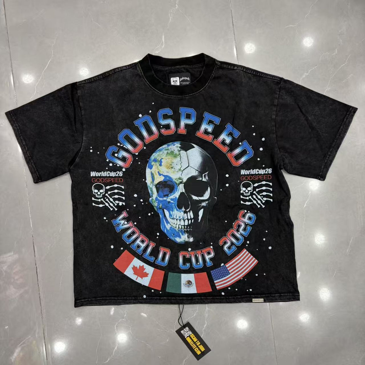 Cross border fashion Godspeed new American street hip-hop pure cotton retro vintage casual versatile short sleeved shirt
