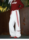 MANYSTON American retro three bar casual versatile pants men's spring and autumn straight leg loose sports sweatpants