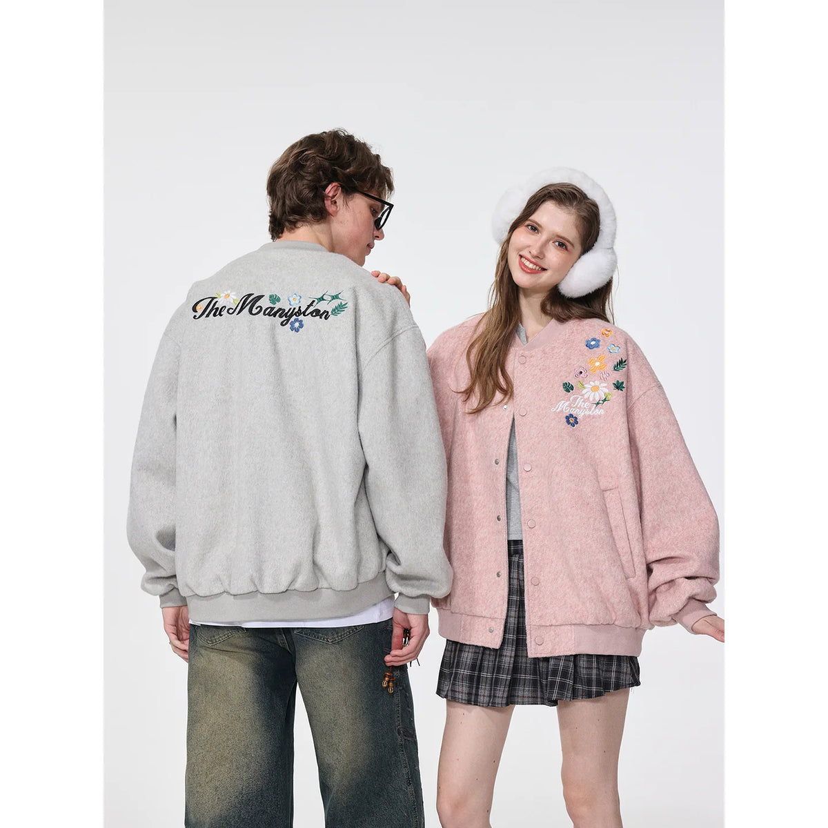 Mijin's same style MANYSTON American baseball jersey cardigan jacket men's spring and autumn loose jacket top