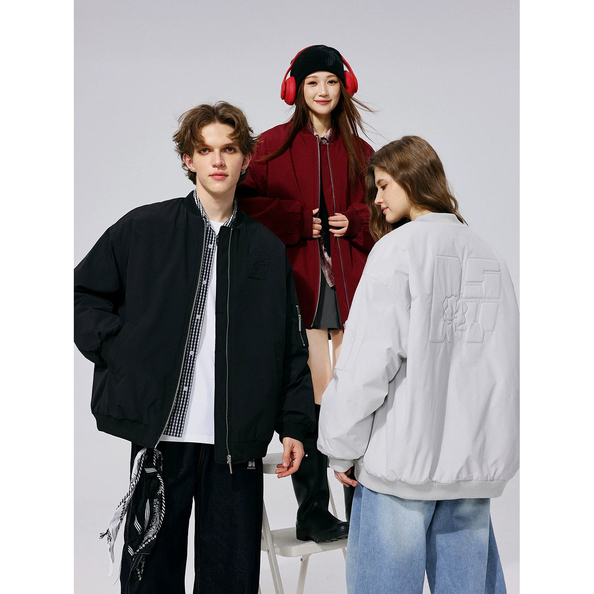 Star style MANYSTON American baseball collar waterproof cotton jacket men's winter trendy loose casual cotton jacket