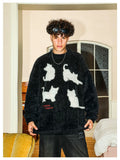 MANYSTON American Trendy Brand Youth Couple's Sweater Winter European and American Lazy Style Knitted Jacket for Men