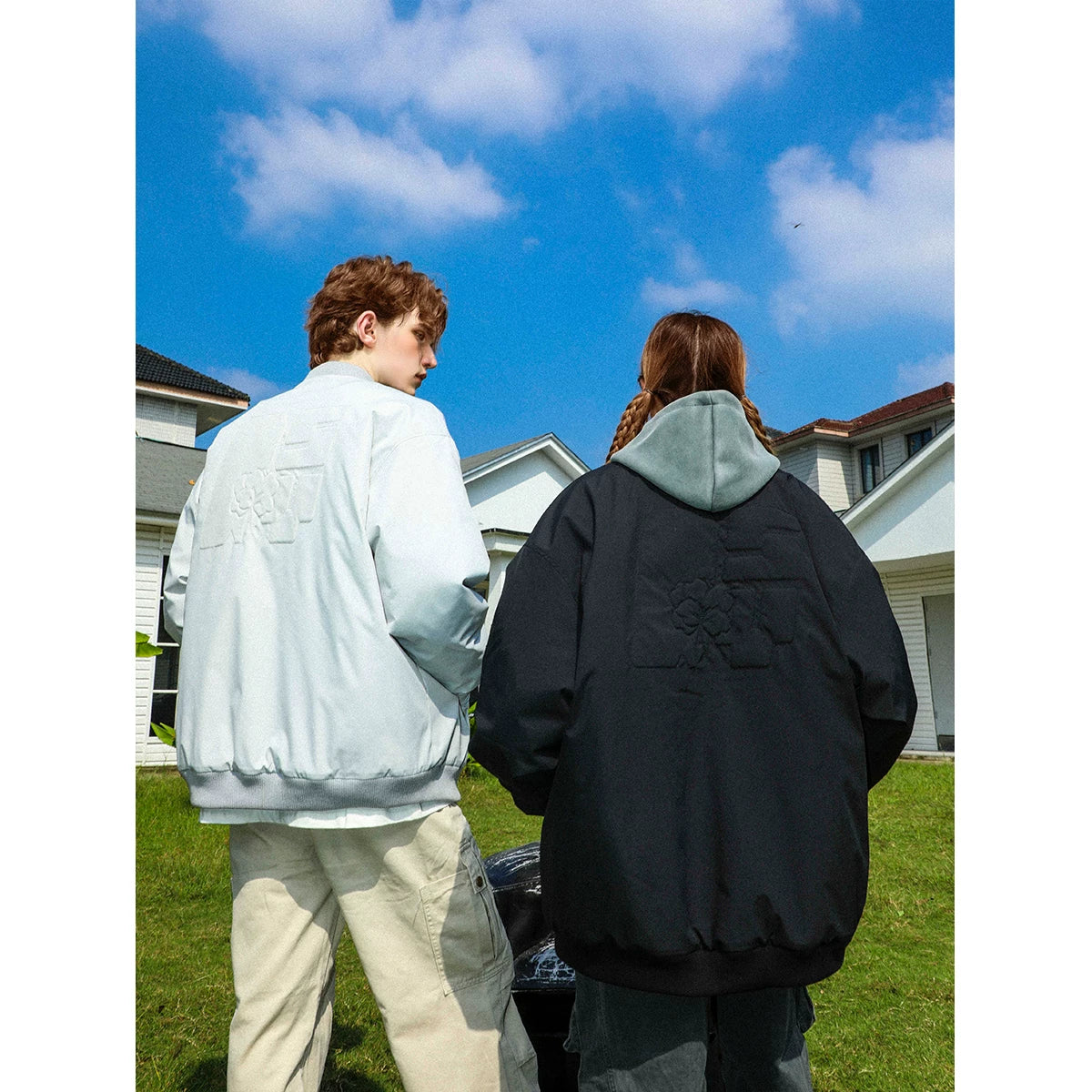 Celebrity style MANYSTON American high street pilot jacket, cotton jacket, couple baseball jacket, cotton jacket, casual jacket