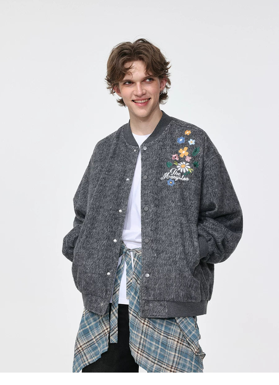 Mijin's same style MANYSTON American baseball jersey cardigan jacket men's spring and autumn loose jacket top