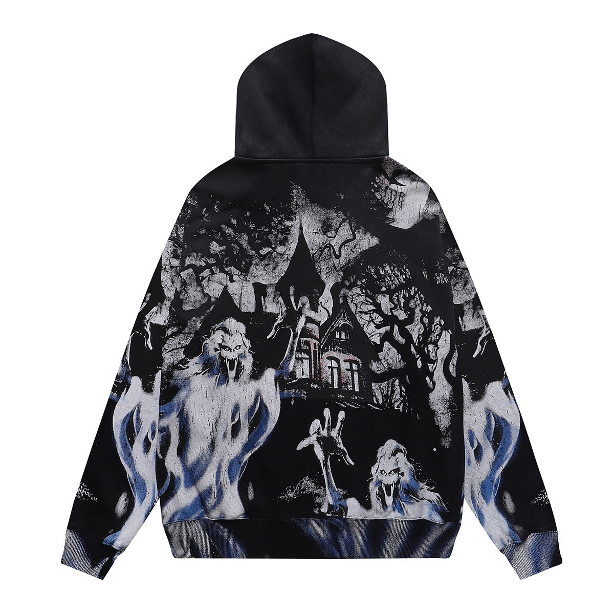 Cross border fashion VALE autumn and winter new printed hip-hop street style pure cotton casual versatile hooded sweatshirt