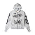 Cross border fashion Hellstar spray horse chestnut retro high street hoodie printed with American hip-hop street fleece hoodie