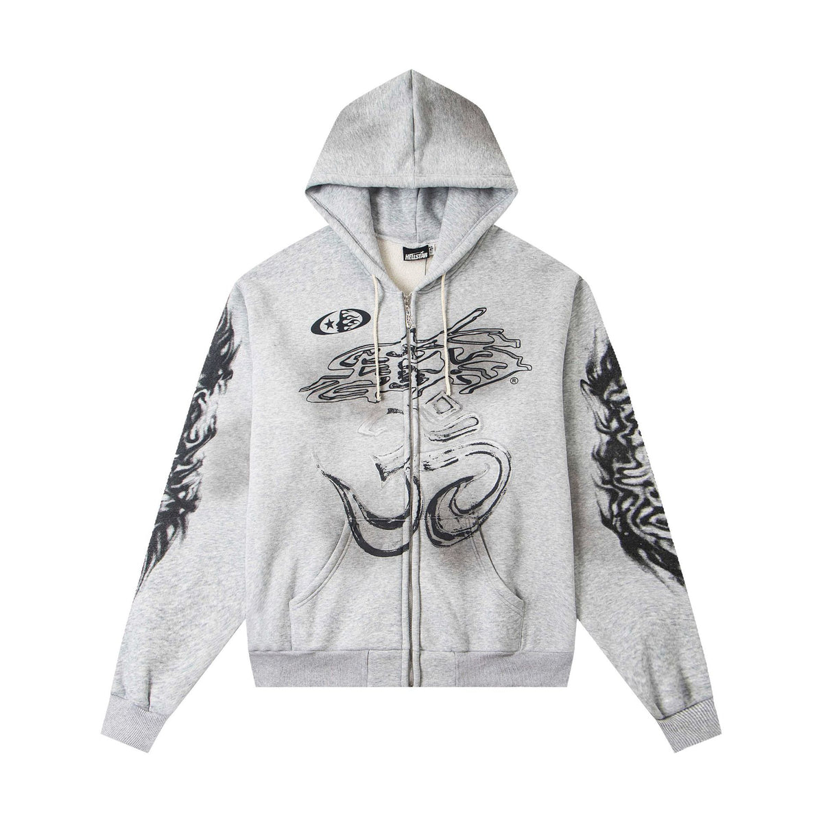 Cross border fashion Hellstar spray horse chestnut retro high street hoodie printed with American hip-hop street fleece hoodie