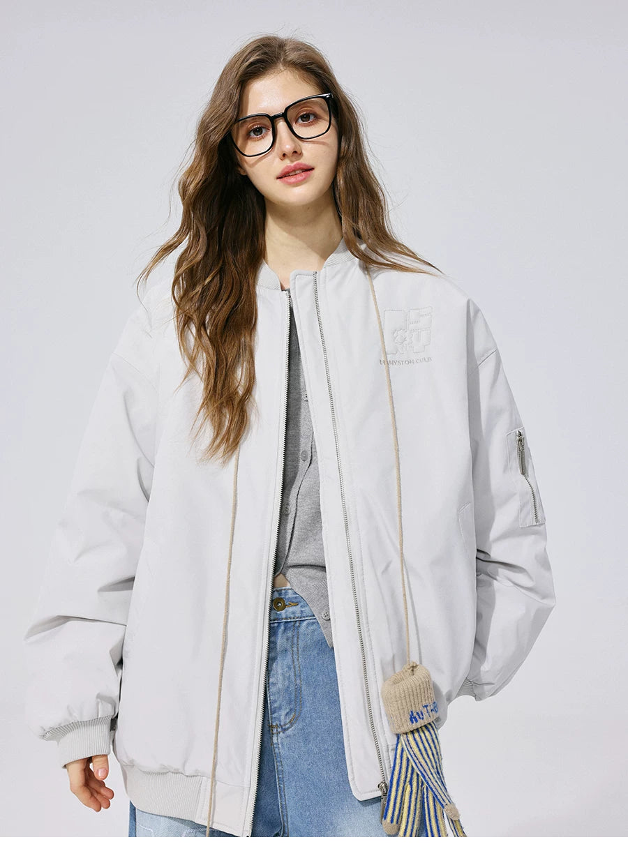 Star style MANYSTON American baseball collar waterproof cotton jacket men's winter trendy loose casual cotton jacket