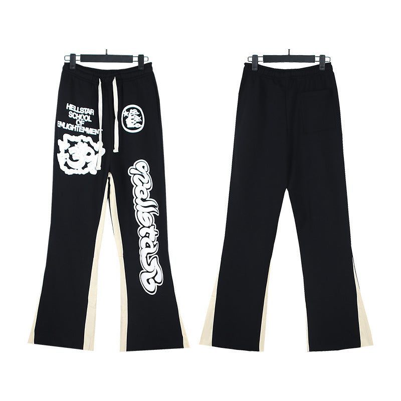 Cross border Fashion Hellstar Washed Retro Hip Hop American Street Printed Casual Cotton Pants Bathroom Pants