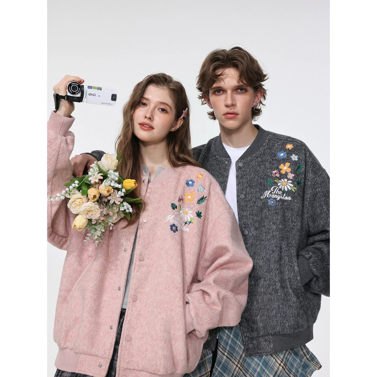 Mijin's same style MANYSTON American baseball jersey cardigan jacket men's spring and autumn loose jacket top