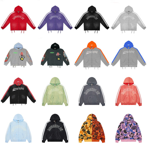 American High Street Rough Play Casual Retro Loose Hoodie Long Sleeve Hoodie Washed Letter Printed Hoodie