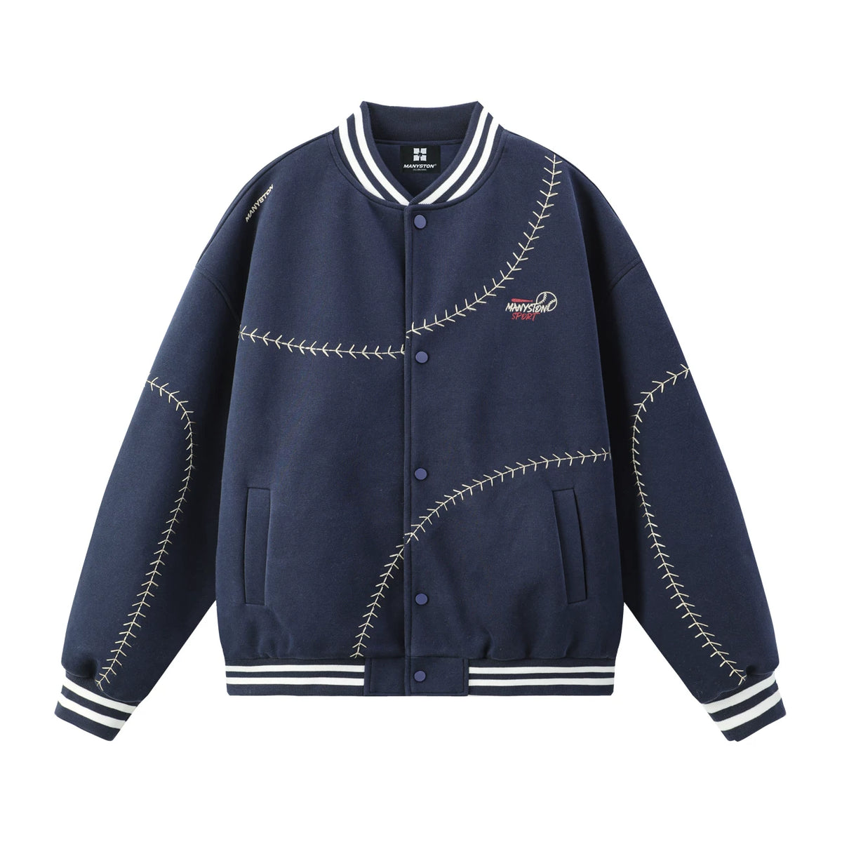 Zhang Zeyu's MANYSTON American retro embroidered baseball jacket for couples in spring and autumn casual wear
