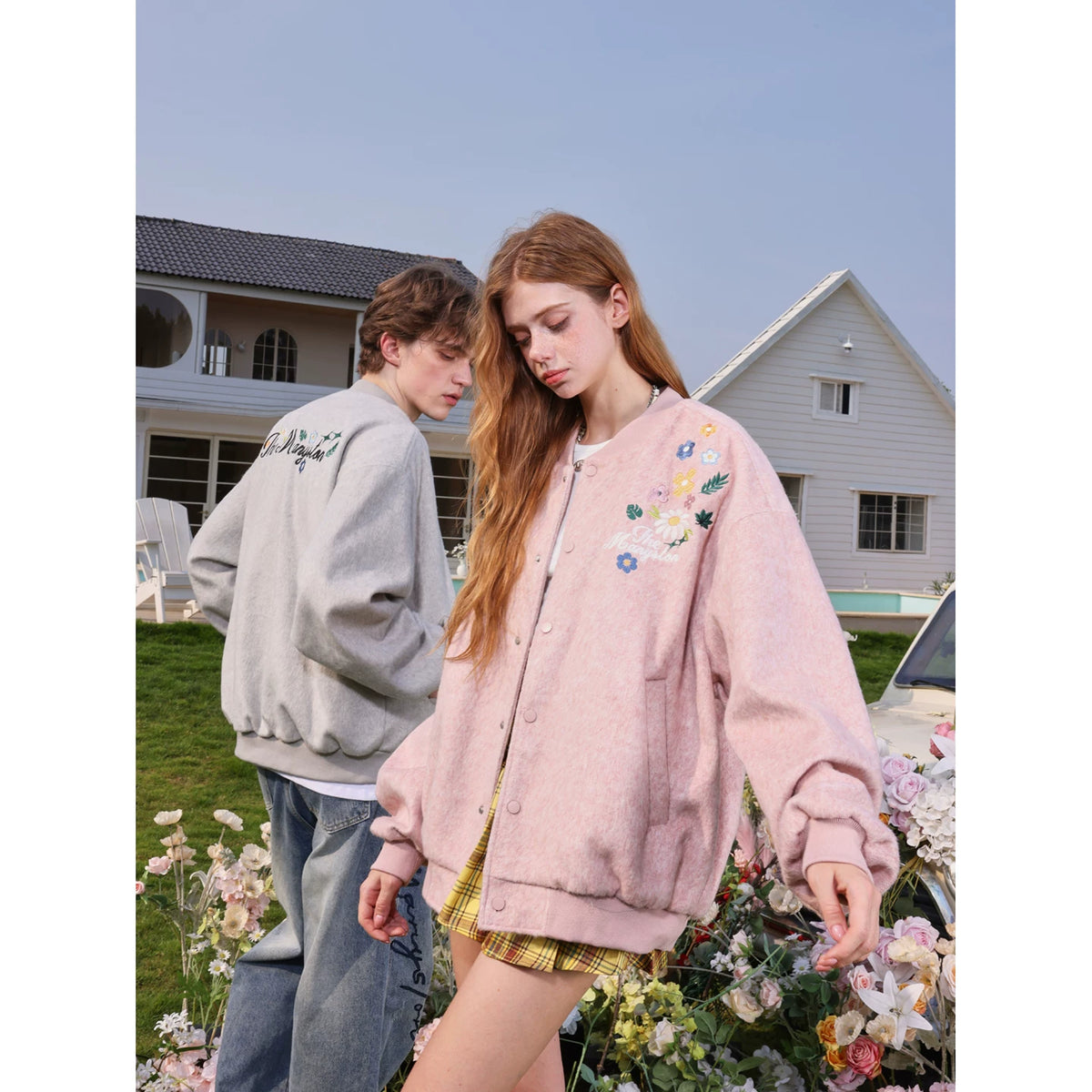 Zhuo Yuan's same style MANYSTON American baseball jacket men's spring and autumn couple loose jacket