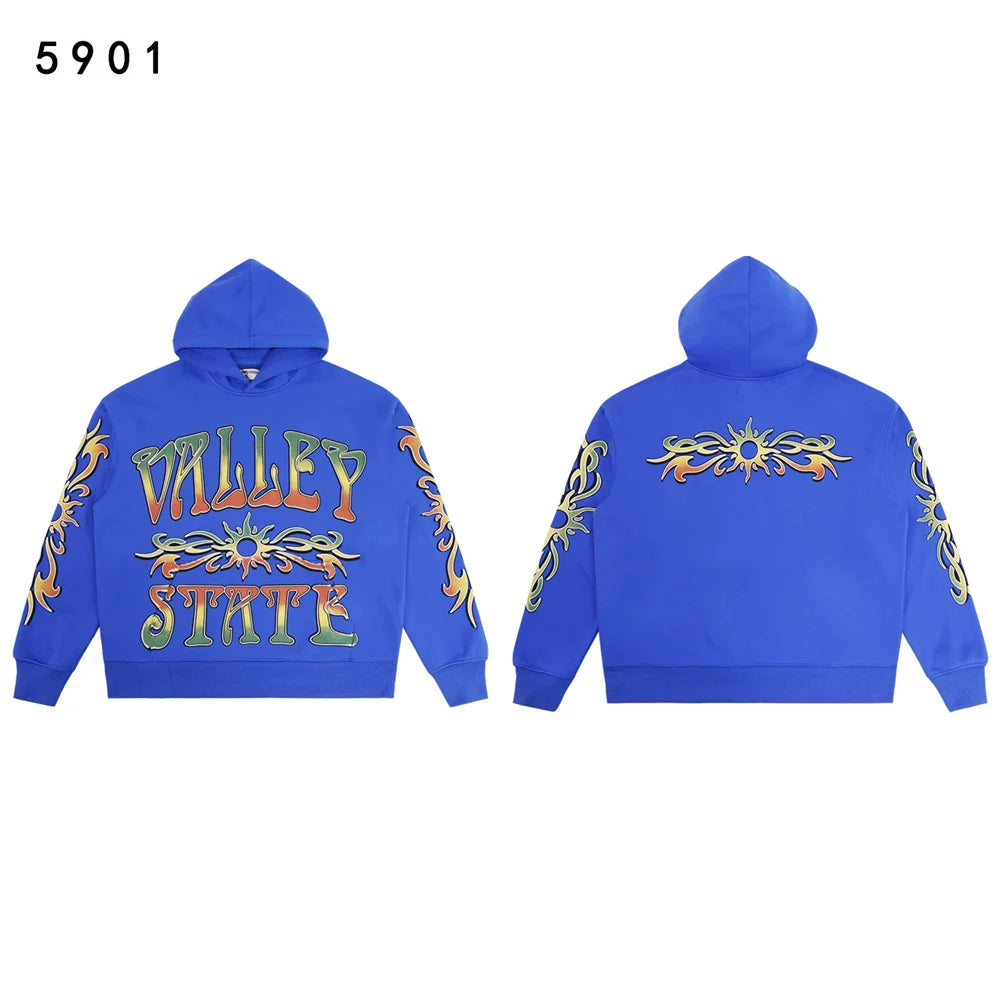Vale Forever Valley letter logo print, trendy high street casual hooded sweatshirt pants set