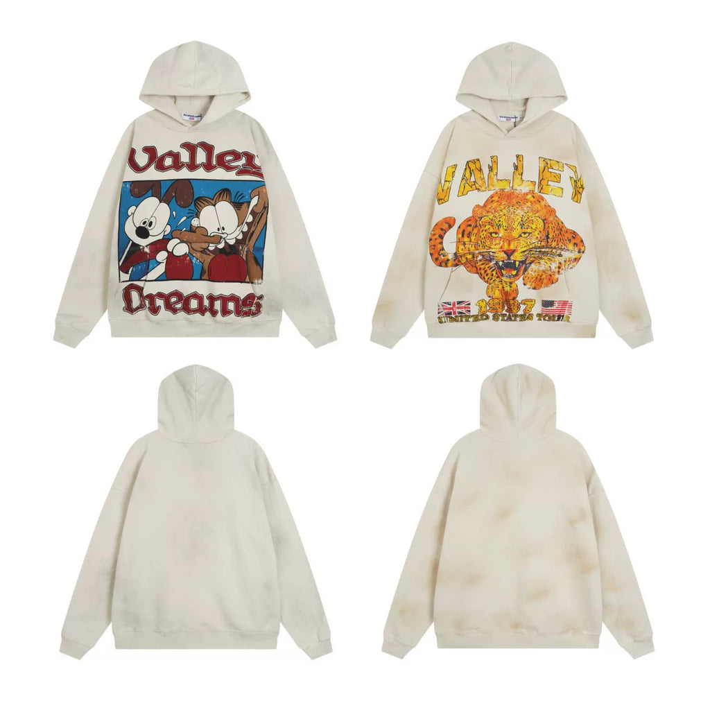 Vale Forever Hip Hop Vintage Printed High Street Trendy Casual Men's and Women's Fashion Hoodie for Foreign Trade Beauty