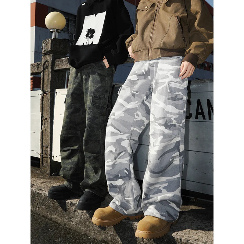 MANYSTON American High Street Camouflage Casual Long Pants Men's Spring and Autumn Youth Loose Straight Work Pants