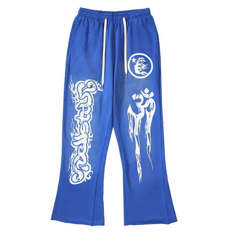 Cross border Fashion Hellstar Washed Retro Hip Hop American Street Printed Casual Cotton Pants Bathroom Pants