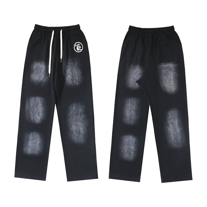 Cross border Fashion Hellstar Washed Retro Hip Hop American Street Printed Casual Cotton Pants Bathroom Pants