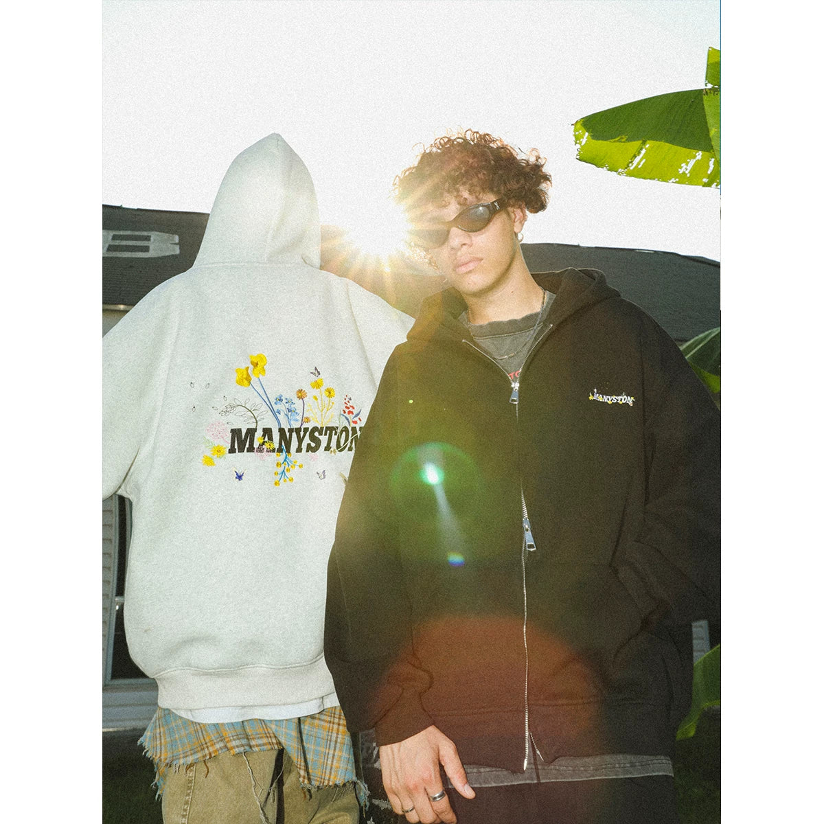 Wang Yiheng's same MANYSTON youth popular American hooded cardigan sweatshirt 400g heavyweight men's autumn coat
