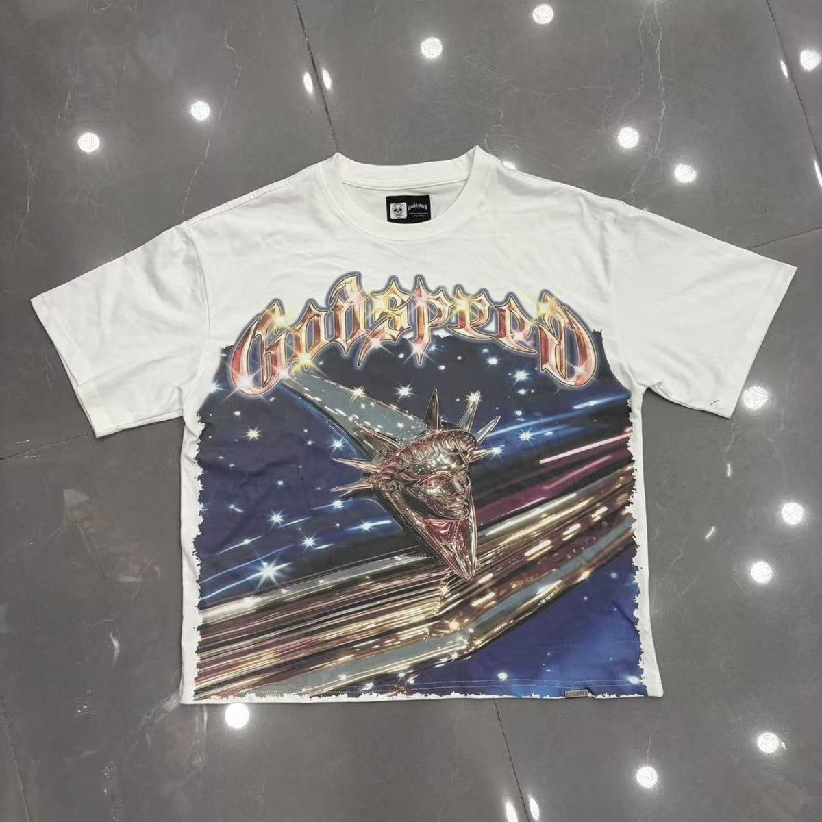 Cross border fashion Godspeed new American street hip-hop pure cotton retro vintage casual versatile short sleeved shirt