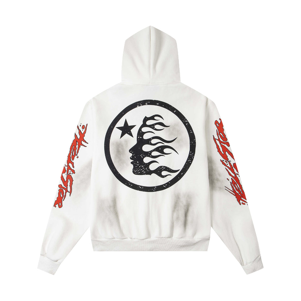 Cross border fashion Hellstar spray horse chestnut retro high street hoodie printed with American hip-hop street fleece hoodie