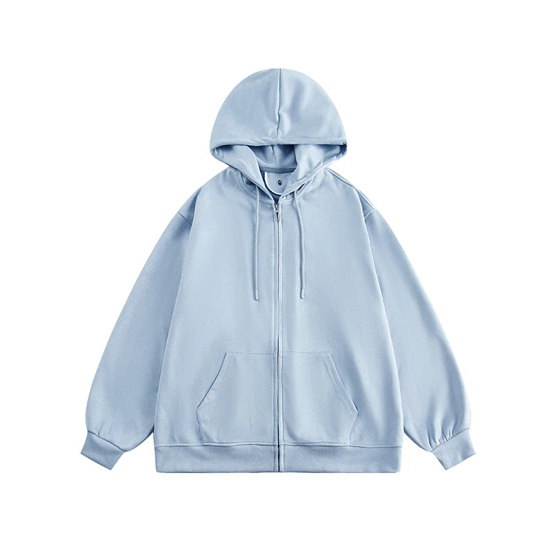 MANYSTON American hooded cardigan hoodie men's spring and autumn trendy brand 400g heavyweight couple suede jacket