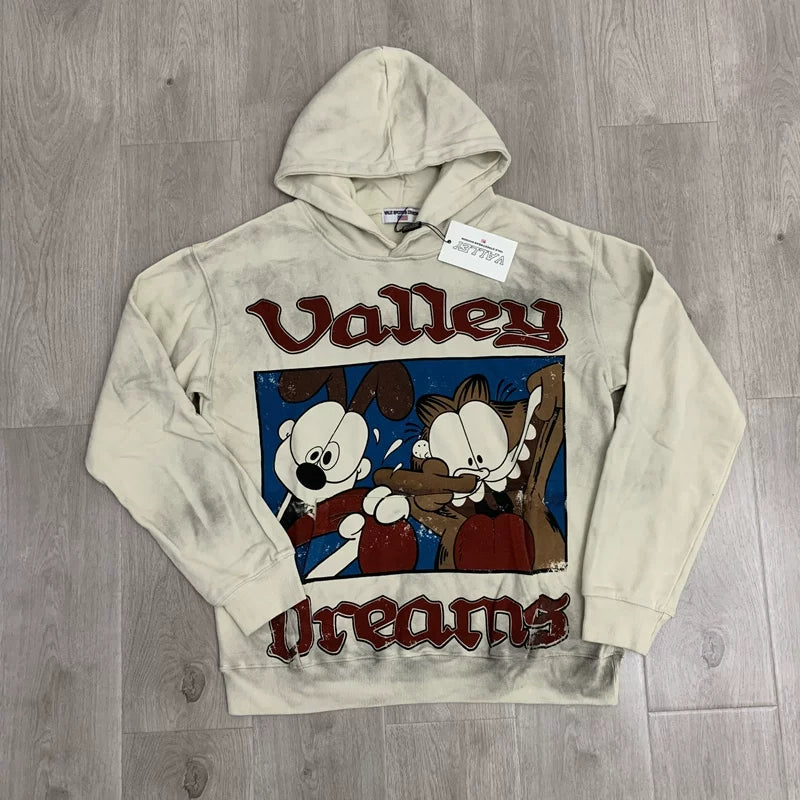 Vale Forever Hip Hop Vintage Printed High Street Trendy Casual Men's and Women's Fashion Hoodie for Foreign Trade Beauty