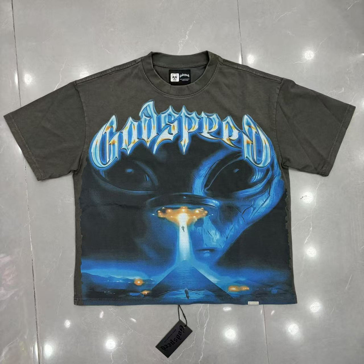 Cross border fashion Godspeed new American street hip-hop pure cotton retro vintage casual versatile short sleeved shirt