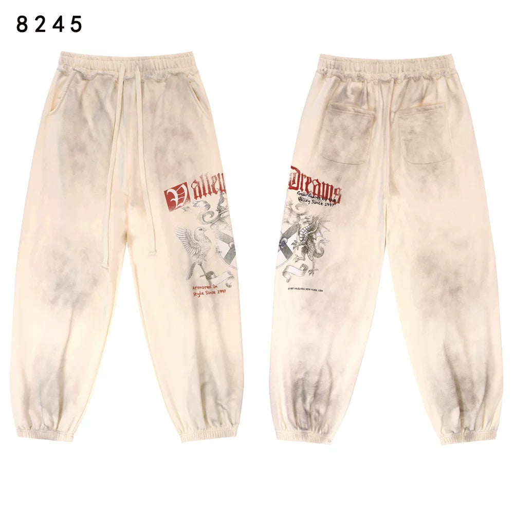 Vale Forever Valley Retro Printed High Street Trendy Casual Hoodie Pants Set